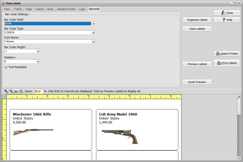 Firearms Cataloging Software for Windows PCs report